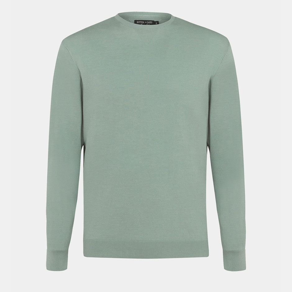 Maglia girocollo a manica lunga in cotone superlight bottega del sarto per happy friday 