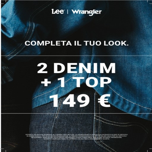 promo Lee&Wrangler 2 DENIM + 1 TOP A 149€
