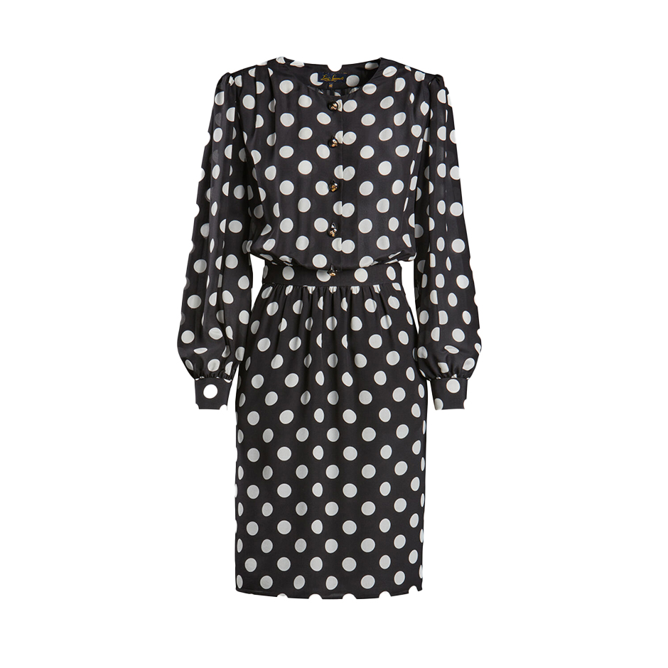 Abito in pura seta fantasia a pois luisa spagnoli per happy friday 