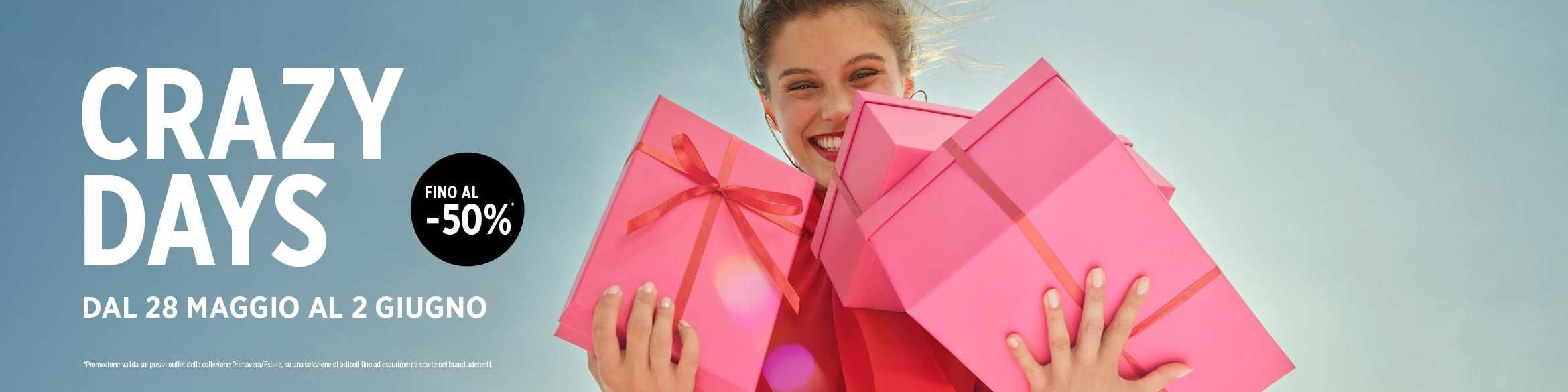 ti aspettano sconti fino al -50% sul prezzo outlet della collezione Primavera/Estate.